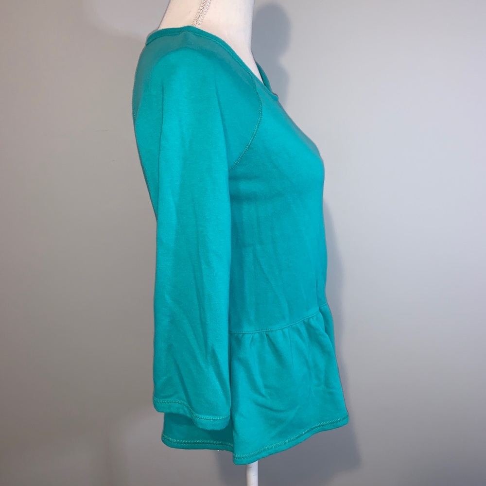 Aerie Peplum Sweatshirt in turquoise - Picture 6 of 12